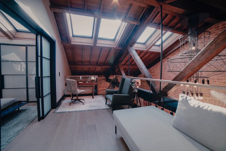 Attic living space with rooflights