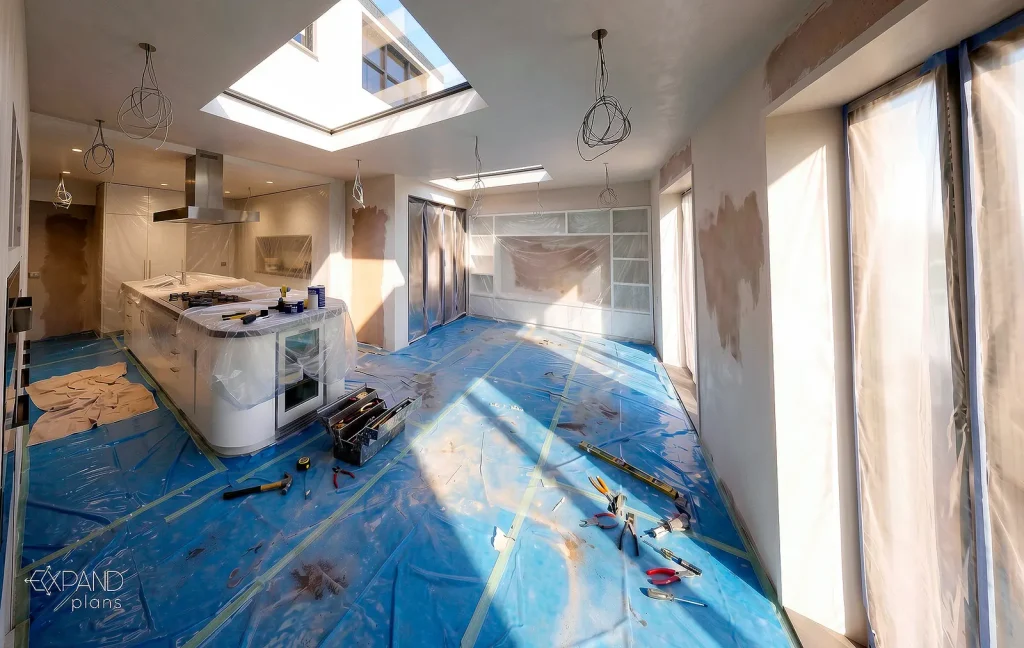 Kitchen extension part way through the build