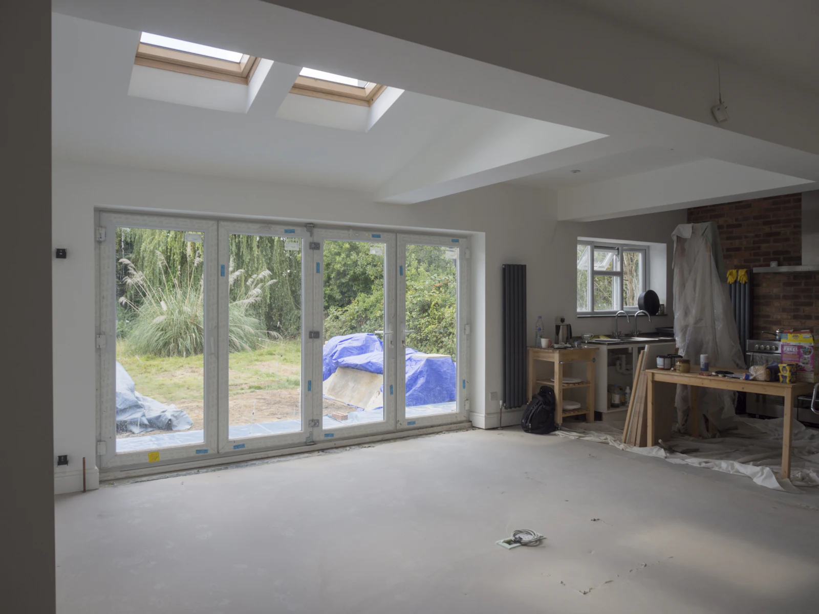 New extension interior with glazed doors